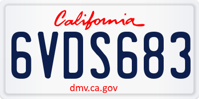 CA license plate 6VDS683