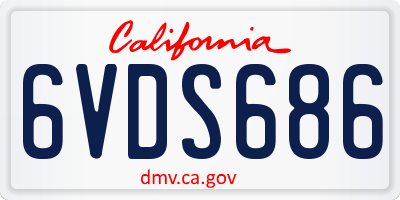 CA license plate 6VDS686