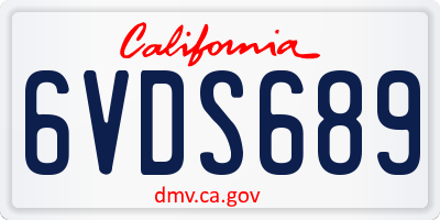 CA license plate 6VDS689