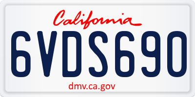 CA license plate 6VDS690
