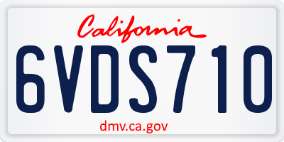 CA license plate 6VDS710