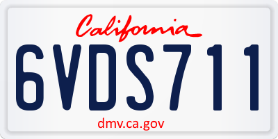 CA license plate 6VDS711