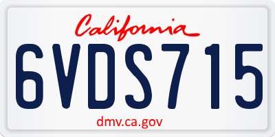 CA license plate 6VDS715