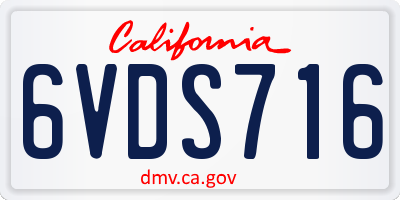 CA license plate 6VDS716