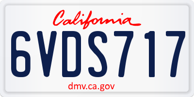 CA license plate 6VDS717