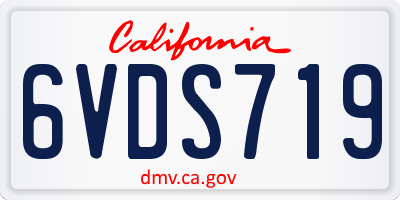 CA license plate 6VDS719