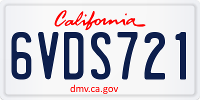 CA license plate 6VDS721