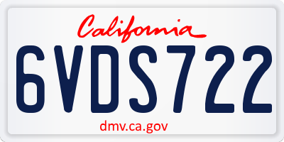 CA license plate 6VDS722
