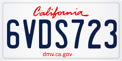 CA license plate 6VDS723