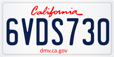 CA license plate 6VDS730