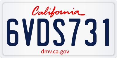 CA license plate 6VDS731