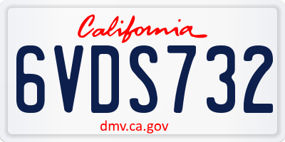 CA license plate 6VDS732