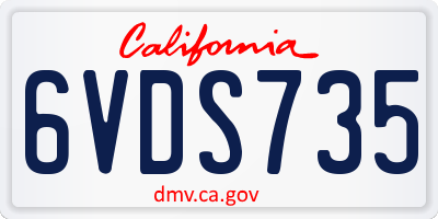 CA license plate 6VDS735