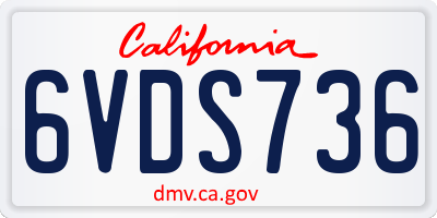 CA license plate 6VDS736