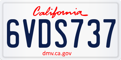 CA license plate 6VDS737