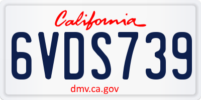 CA license plate 6VDS739