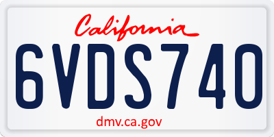 CA license plate 6VDS740