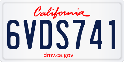 CA license plate 6VDS741