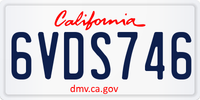 CA license plate 6VDS746
