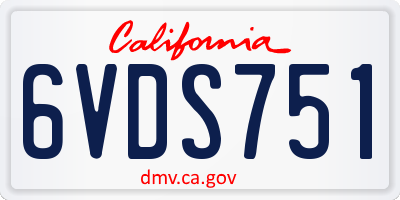 CA license plate 6VDS751