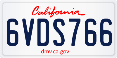 CA license plate 6VDS766
