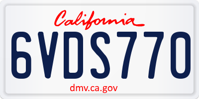 CA license plate 6VDS770