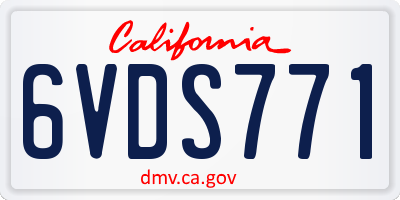 CA license plate 6VDS771