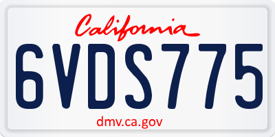 CA license plate 6VDS775