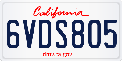 CA license plate 6VDS805