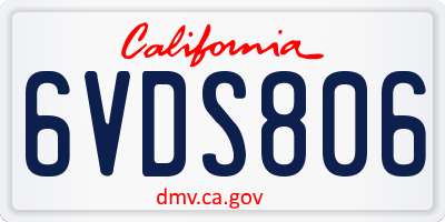 CA license plate 6VDS806
