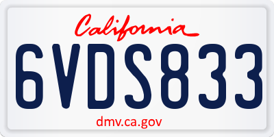 CA license plate 6VDS833