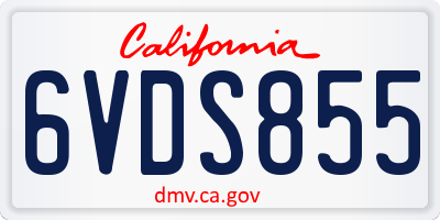 CA license plate 6VDS855