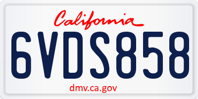 CA license plate 6VDS858