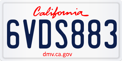 CA license plate 6VDS883