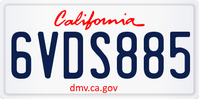 CA license plate 6VDS885
