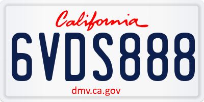 CA license plate 6VDS888