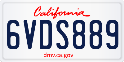 CA license plate 6VDS889