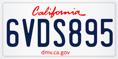 CA license plate 6VDS895