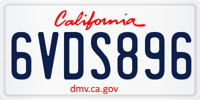 CA license plate 6VDS896