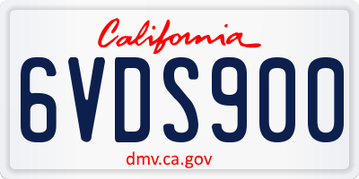 CA license plate 6VDS900