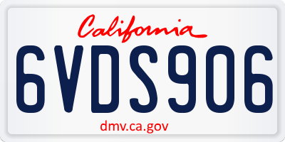 CA license plate 6VDS906