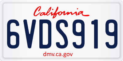 CA license plate 6VDS919