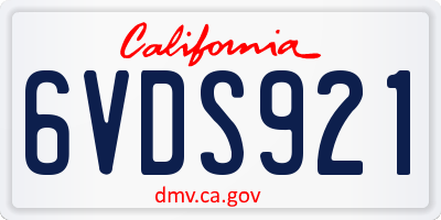 CA license plate 6VDS921