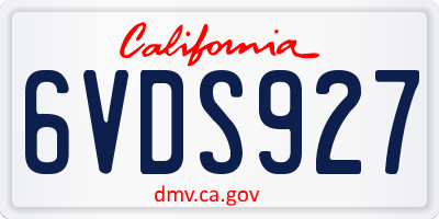 CA license plate 6VDS927