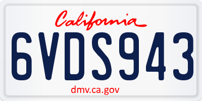 CA license plate 6VDS943