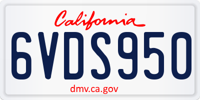 CA license plate 6VDS950