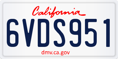 CA license plate 6VDS951