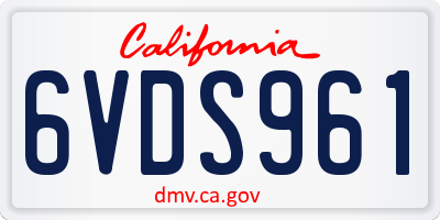 CA license plate 6VDS961