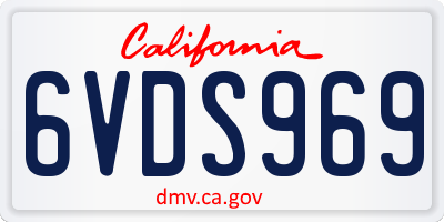 CA license plate 6VDS969