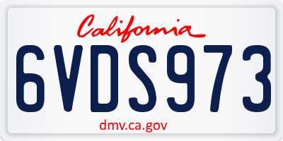 CA license plate 6VDS973